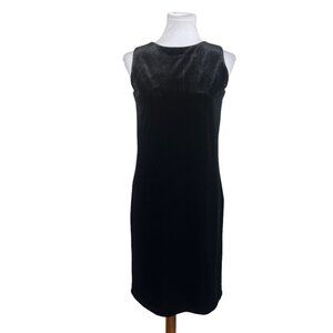 Victor Costa Occasion Womens Sleeveless Black Velvet Shift Dress XS